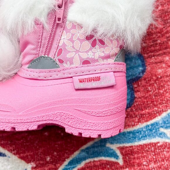 Toddler Pink Floral, Waterproof Winter Boots, 70HappyGW17 - Picture 5 of 8